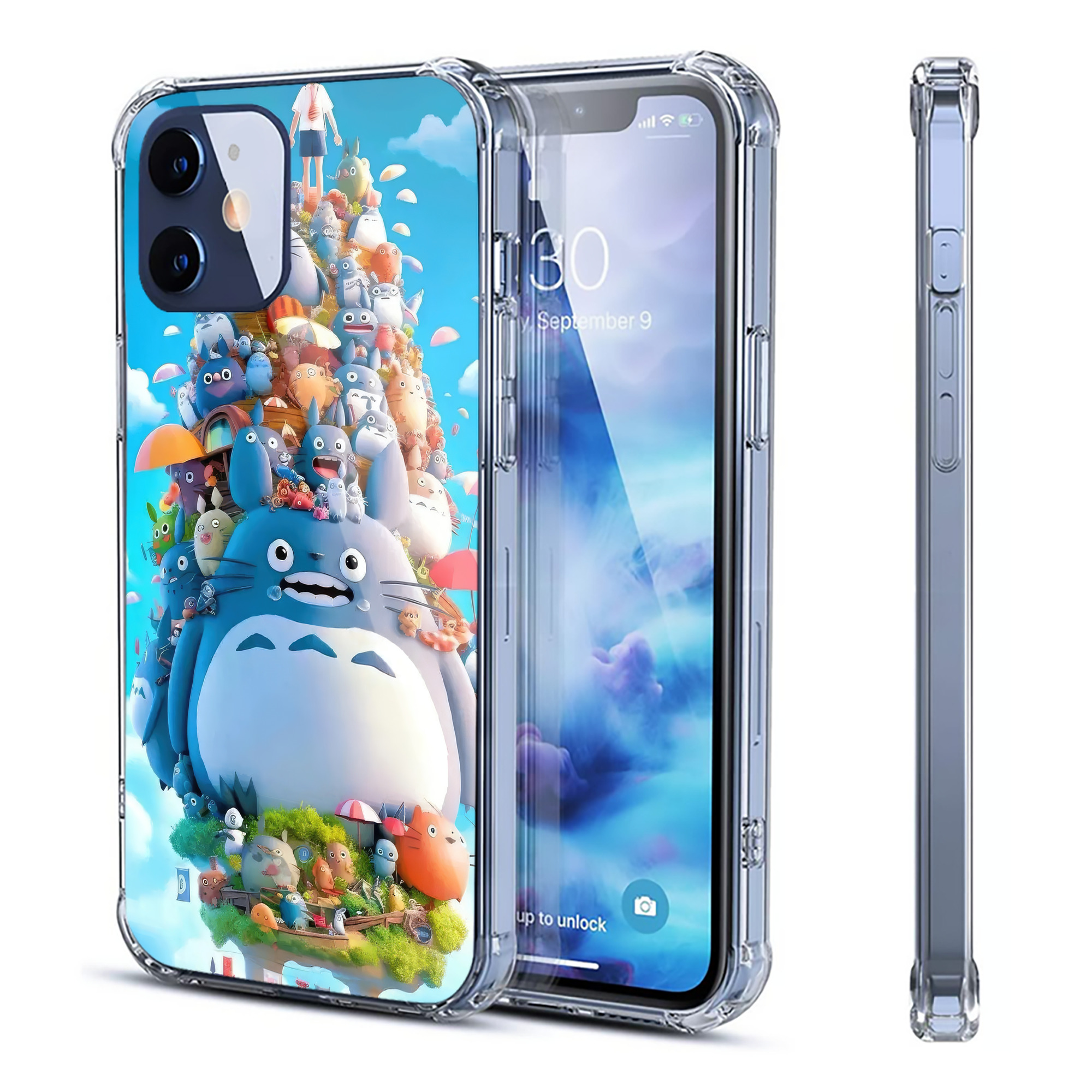 （画像用） となりのトトロ 草壁メイ 草壁サツキ My Neighbor Totoro Satsuki Kusakabe Mei Kusakabe 【iPhone 12シリーズ対応】透明スマホケース（クリアソフトケース）